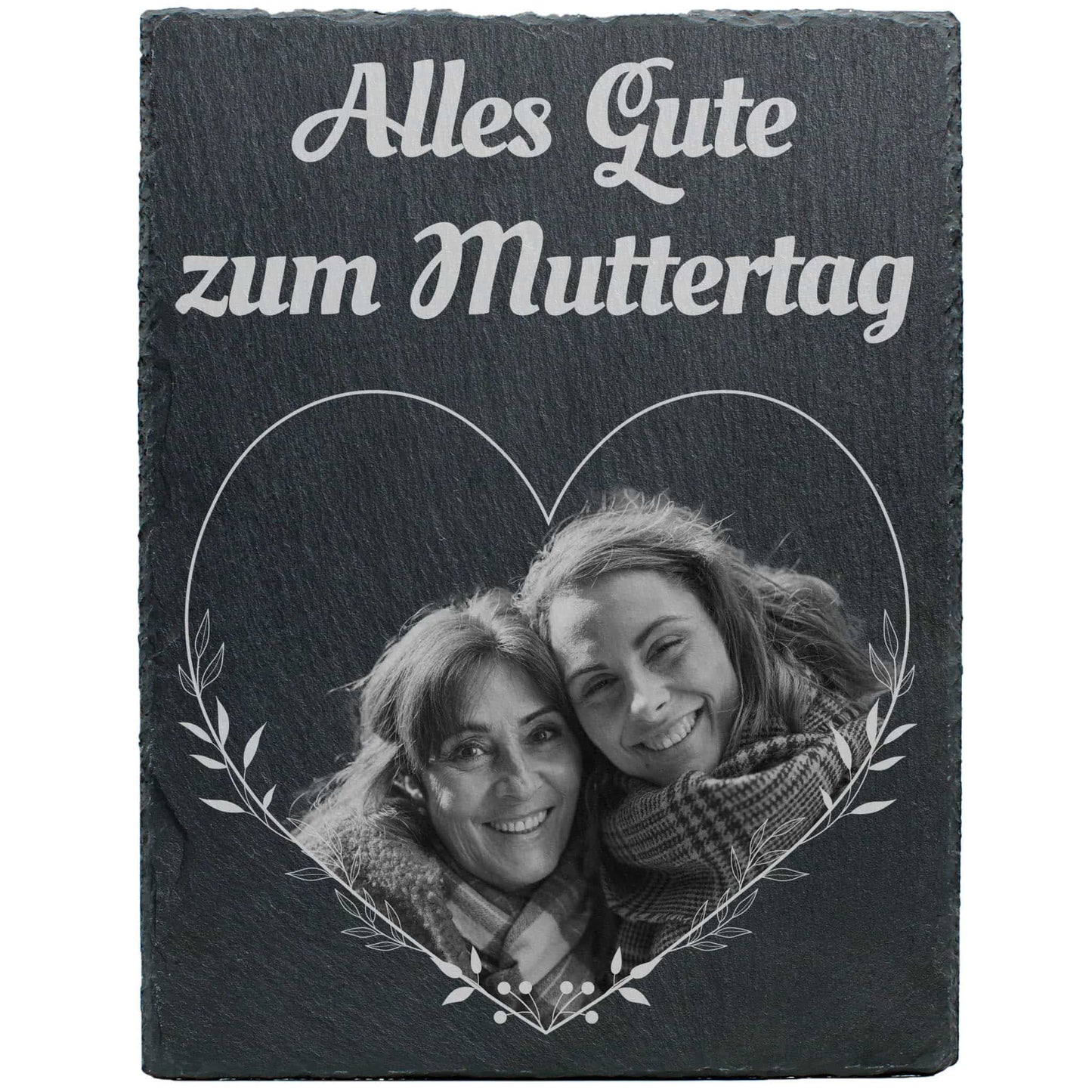 Schiefertafel mit Fotogravur - Alles Gute zum Muttertag