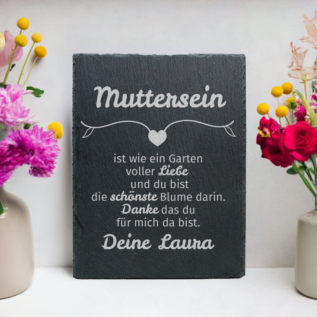 Personalisierte Schiefertafel - Muttersein
