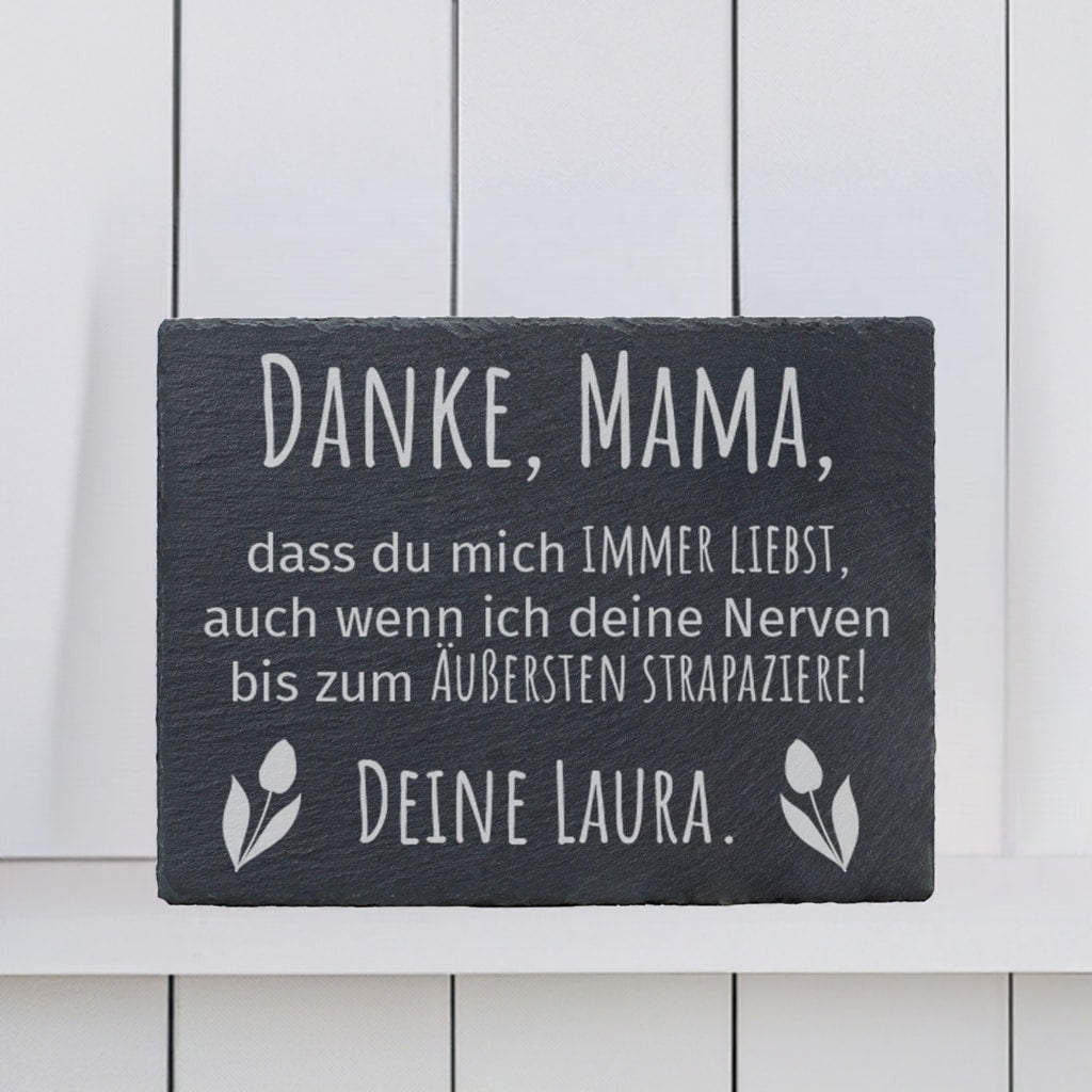 Personalisierte Schiefertafel - Danke Mama