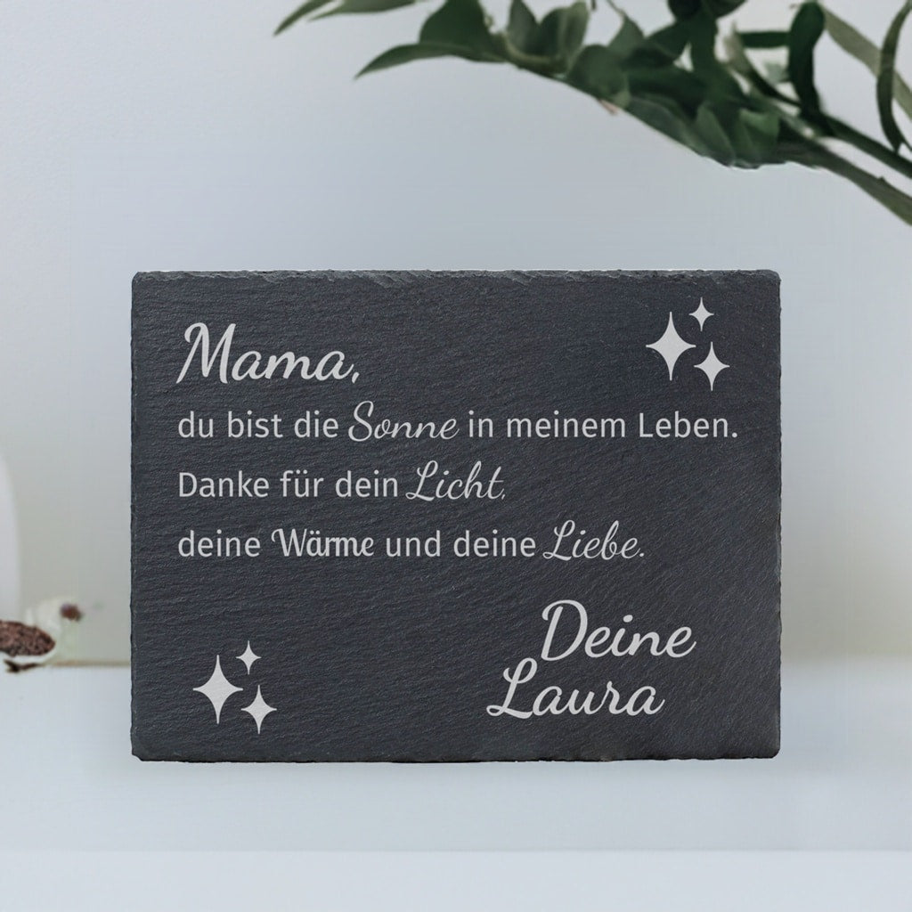 Personalisierte Schiefertafel - Du bist die Sonne