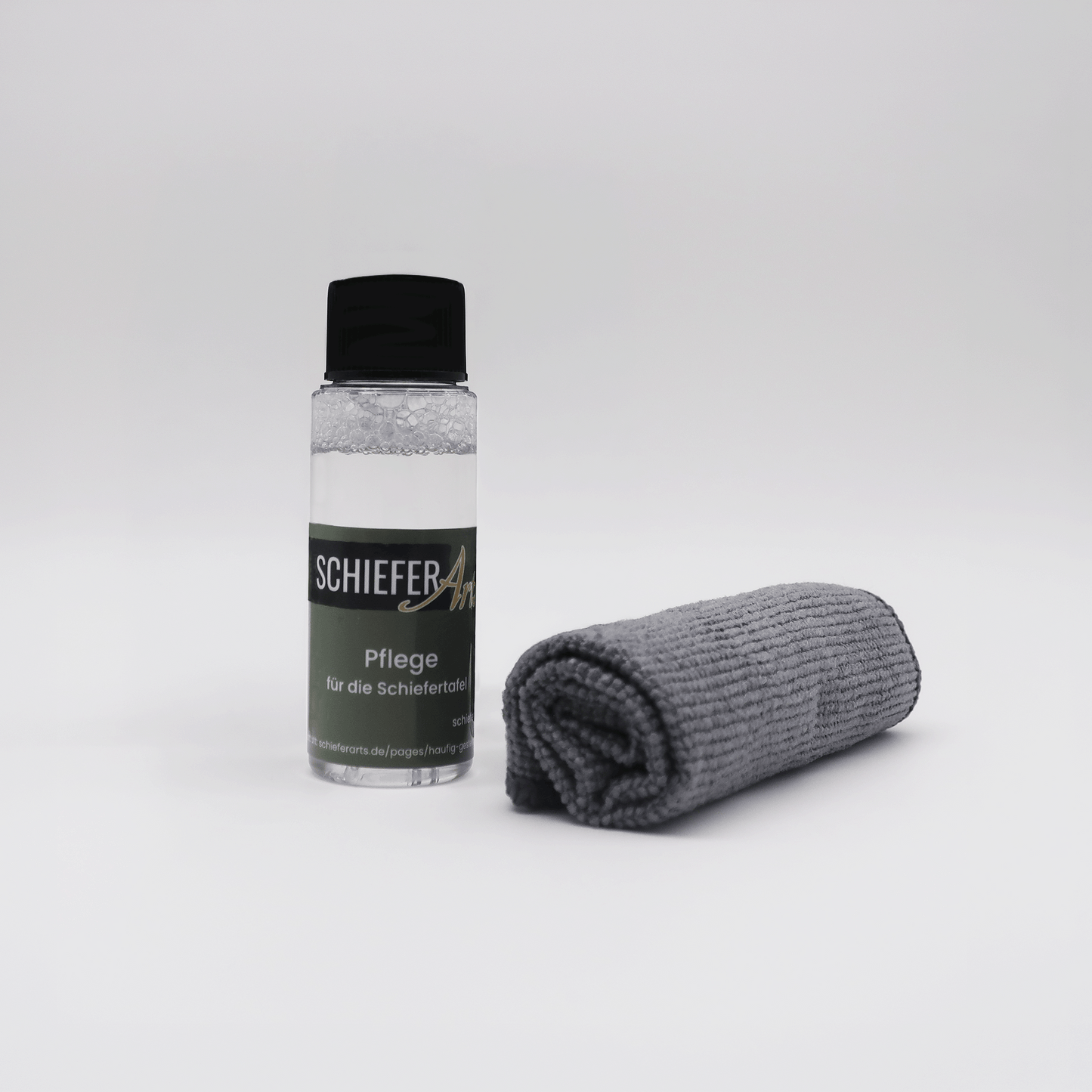 SchieferArts Pflegeset für Schiefertafeln (Pflegeöl + Microfasertuch)