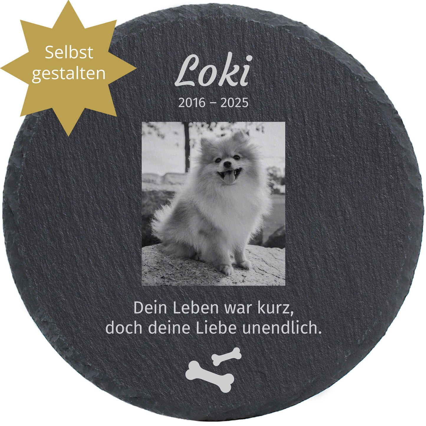 Schiefertafel rund Ø 15 cm