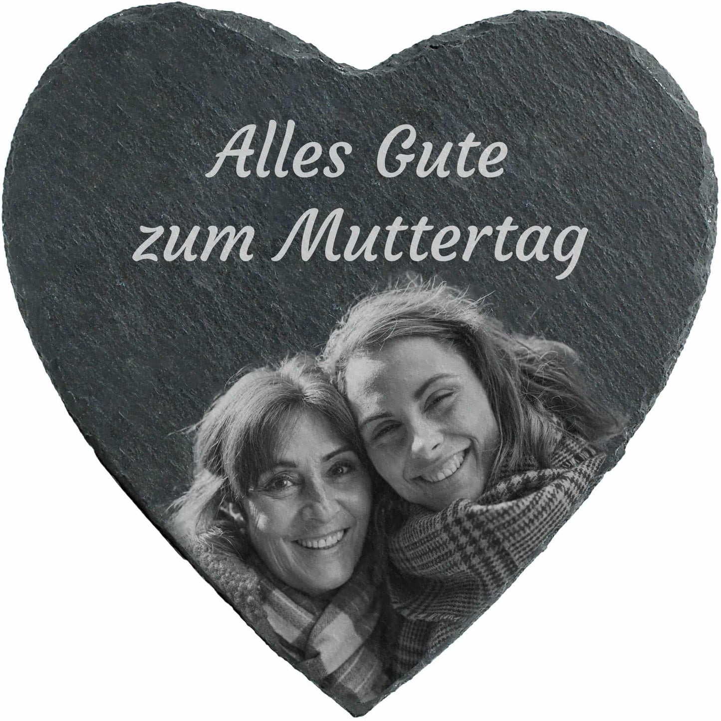 Schieferherz mit Fotogravur - Alles Gute zum Muttertag