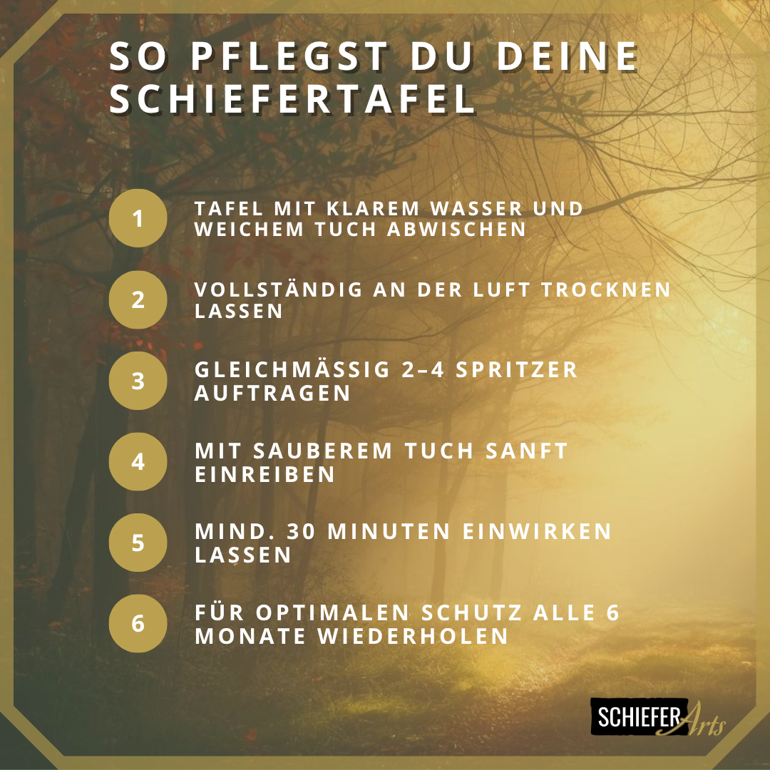 SchieferArts Pflegeset für Schiefertafeln (Pflegeöl + Microfasertuch)